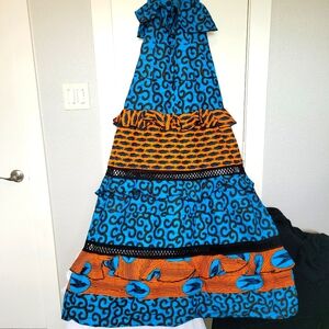 Floor length african print dress